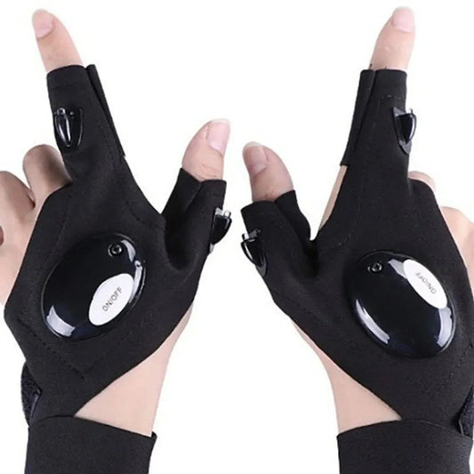 Fingerless Gloves With Built in LED Flashlights