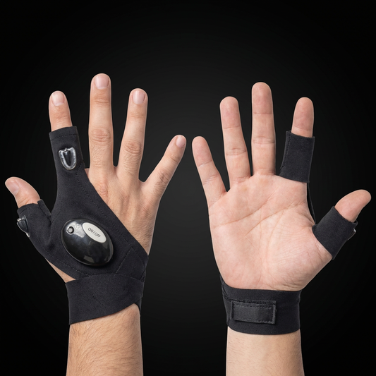 Fingerless Gloves With Built in LED Flashlights